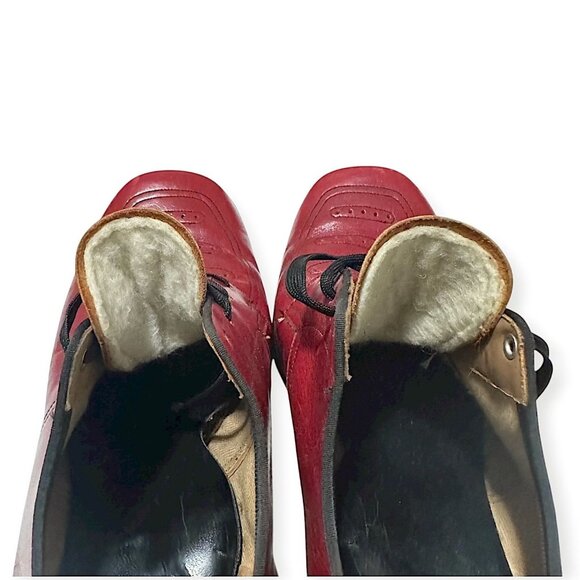 Vintage 1940s Red Leather Oxford Heels Arch-Heel Cushioned Insole 7.5 - Picture 11 of 15